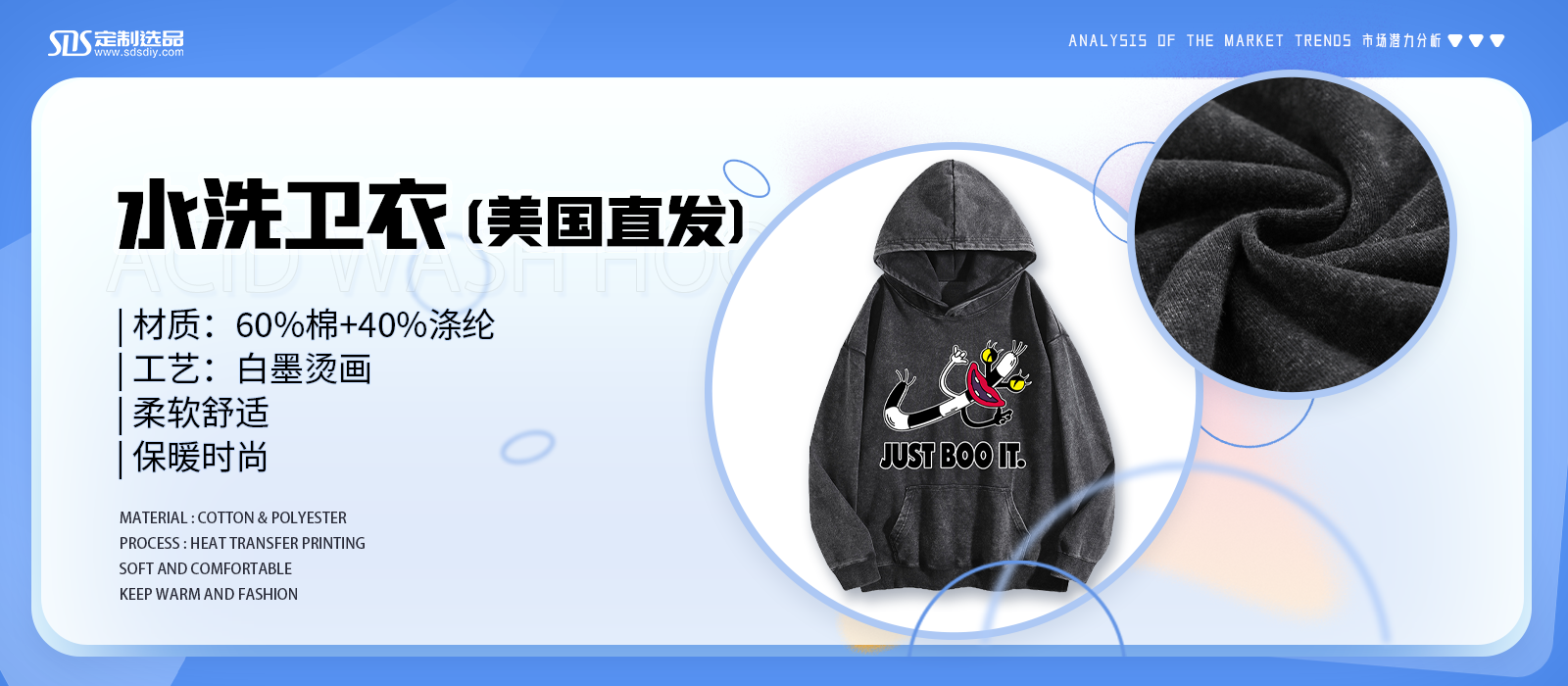 跨境电商复古风回流，POD定制水洗卫衣美国直发外贸市场潜力分析