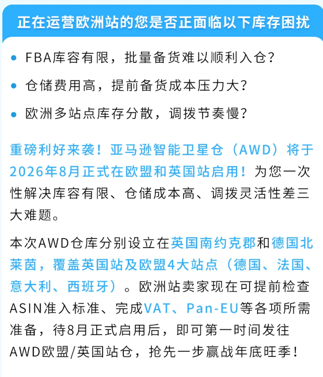 欧洲多站库存分散调拨难！AWD卫星仓自动分仓，缺货率直降15%-58电商